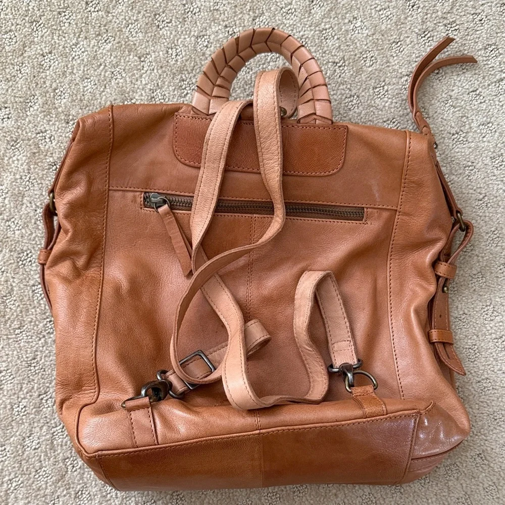Lucky Brand Tan Leather Backpack - Picture 2 of 3